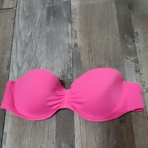 5/$25 SALE Victoria Secret Size Small Push-up Underwire Strapless Pink Swim Top